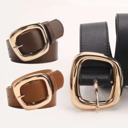 New Versatile Trapezoidal Buckle Wide Women's Belt Fashionable Commuting Casual Style Paired with Jeans Clothing Belt for Women