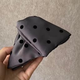 1PC Polka Dot Bow Hair Clips, Satin Fabric Black&Gray Vintage Hair Accessories, Cute Hair Decorations For Women Girls Daily Wear
