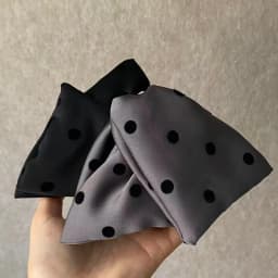 1PC Polka Dot Bow Hair Clips, Satin Fabric Black&Gray Vintage Hair Accessories, Cute Hair Decorations For Women Girls Daily Wear