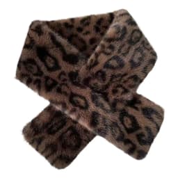 Cute Thicken Warm Leopard Print Scarf Windproof Soft Faux Fur Scarf Faux Collar Faux Rabbit Fur Winter Scarf Women's Wear