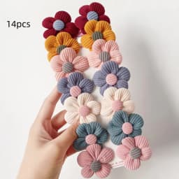 7/14Pcs Set Children Cute Fabric Flower Hair Clip Hair Accessories Sweet Girl Hairpins Baby Headdress Barrettes Kids Headwear