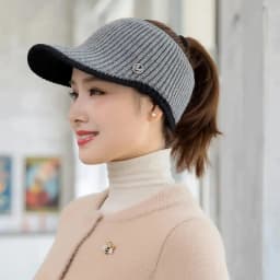 Knitted Empty Top Baseball Cap Breathable Outdoor Leisure Knit Woolen Cap for Women Autumn Winter Cycling Fashionable Hat