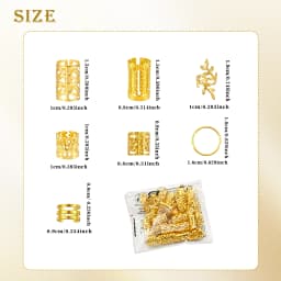 70Pcs Hair Beads Hair Cuffs Braiding Hair Rings Alloy Hair Charms For Loc Braids Hair Adjustable Metal Braid Hair Jewelry