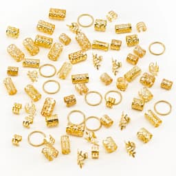 70Pcs Hair Beads Hair Cuffs Braiding Hair Rings Alloy Hair Charms For Loc Braids Hair Adjustable Metal Braid Hair Jewelry