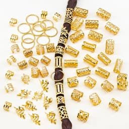 70Pcs Hair Beads Hair Cuffs Braiding Hair Rings Alloy Hair Charms For Loc Braids Hair Adjustable Metal Braid Hair Jewelry