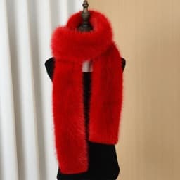 Vintage 180cm Fake Fur Long Scarf Soft Plush Fur Decor Winter Fluffy Scarf Thick Luxury Wraps Shawl Party