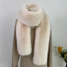 Vintage 180cm Fake Fur Long Scarf Soft Plush Fur Decor Winter Fluffy Scarf Thick Luxury Wraps Shawl Party