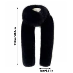 Vintage 180cm Fake Fur Long Scarf Soft Plush Fur Decor Winter Fluffy Scarf Thick Luxury Wraps Shawl Party