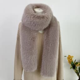 Vintage 180cm Fake Fur Long Scarf Soft Plush Fur Decor Winter Fluffy Scarf Thick Luxury Wraps Shawl Party