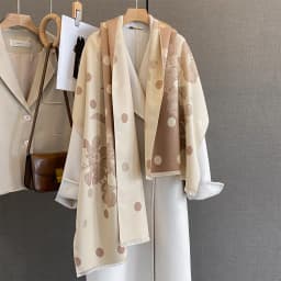 Women Autumn Winter Brand Thick Warm Scarves Cashmere Dot Floral Scarf Luxury Designer Shawl Wrap Poncho Echarpe Stoles Pashmina