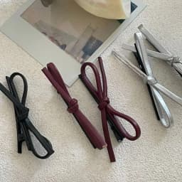 2pcs Korean Style PU Leather Bow Hair Clip Simple Versatile Delicate Y2k Girls Bobby Pin Sweet Charming Hair Accessories