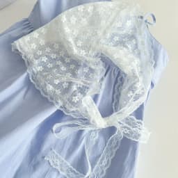 Women French Country Style Lace Mesh Triangle Scarf Spring Summer Floral Hair Scarf Elegant Headwrap Bohemian Hair Accessories