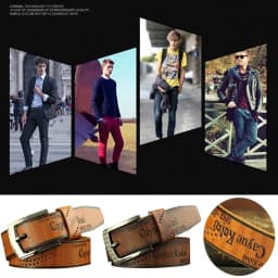 Fashion Men's Leather Belt Vintage Waistband Alloy Belts Letter Print Luxury Classic Buckle Business Belts All-match Pants Bands