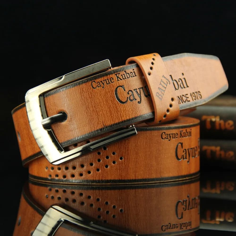 Fashion Men's Leather Belt Vintage Waistband Alloy Belts Letter Print Luxury Classic Buckle Business Belts All-match Pants Bands
