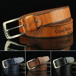 Fashion Men's Leather Belt Vintage Waistband Alloy Belts Letter Print Luxury Classic Buckle Business Belts All-match Pants Bands