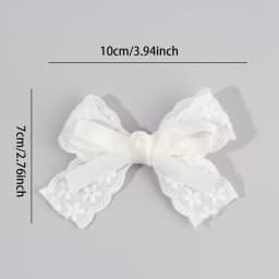 2Pcs/Set Girls Cute Solid Flower Hair Clips White Floral Embroidery Bow Barrette For Children Baby Sweet Headwear Accessories