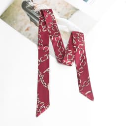Women Print Flower Small Scarf Handle Bag Ribbons Fashion Head Scarf Small Long Skinny Scarves Headbands Tie Accessories