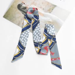 Women Print Flower Small Scarf Handle Bag Ribbons Fashion Head Scarf Small Long Skinny Scarves Headbands Tie Accessories