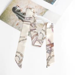 Women Print Flower Small Scarf Handle Bag Ribbons Fashion Head Scarf Small Long Skinny Scarves Headbands Tie Accessories