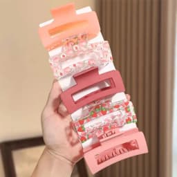 5pcs Simple Large Hollow Square Versatile Hair Accessories, Suitable for Back-to- Season Gift Giving Suitable for Thick Hair