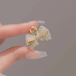 High-end Full Rhinestone Bow Small Hair Claw Princess Head Top Clip Temperament Mini Clip Women's Korean Style Hair Accessories