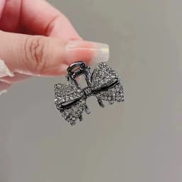 High-end Full Rhinestone Bow Small Hair Claw Princess Head Top Clip Temperament Mini Clip Women's Korean Style Hair Accessories