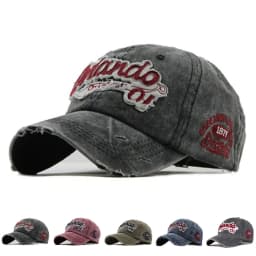 Spring and Autumn/Summer Broken Hole Baseball Hat Retro Men's and Women's Hat Alphabet Embroidered Duck Tongue Hat