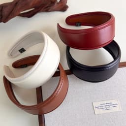 Retro Leather Headband for Women 2025 French Style Wide Hair Hoop Hairbands Female Headwear Hair Band Hair Accessories Headdress