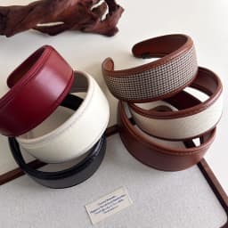 Retro Leather Headband for Women 2025 French Style Wide Hair Hoop Hairbands Female Headwear Hair Band Hair Accessories Headdress