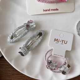 Korean Glossy Hair Clips New Silver Pink White Bangs Side Barrettes for Girls Sweet Non Slip Double Wear 2pcs