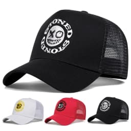 Unisex STONED Smiley Face Embroidery Baseball Net Caps Spring and Summer Outdoor Adjustable Casual Hats Sunscreen Hat Sports Cap