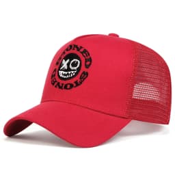 Unisex STONED Smiley Face Embroidery Baseball Net Caps Spring and Summer Outdoor Adjustable Casual Hats Sunscreen Hat Sports Cap