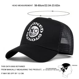 Unisex STONED Smiley Face Embroidery Baseball Net Caps Spring and Summer Outdoor Adjustable Casual Hats Sunscreen Hat Sports Cap