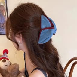 Single Vintage Hair Clip Bow Retro Elegant Hair Accessory for Ponytails & Updos, No-Slip Hair Claw Clip for Women