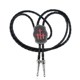 New Fashionable Men's Alloy Cross Leather Rope Pollo Tie, Men's Tie Gift Accessory Wholesale