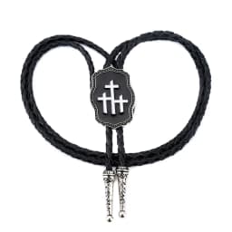 New Fashionable Men's Alloy Cross Leather Rope Pollo Tie, Men's Tie Gift Accessory Wholesale