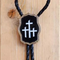 New Fashionable Men's Alloy Cross Leather Rope Pollo Tie, Men's Tie Gift Accessory Wholesale
