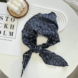 1pcs New Flower Neck Scarf Shawl Summer Triangle Hair Head Wrap Headband Handkerchief Hair Ties Bandanas Hair Ribbon for Women
