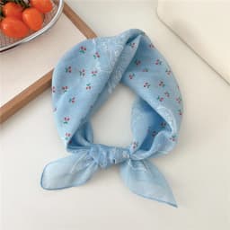 New Cloth Headband Polka Dot Fresh Floral Small Square Scarf Pastoral Style Scarves Women