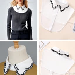 1 Piece of Decorative Fake Collar for Women, Versatile Fake Collar, Exquisite Shirt Fake Collar, Base Layer with Embroidery, Sui