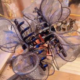 Trendy Gauze Hair Claw Korean Style Diamond Bow Shark Gripper For Women Elegant Gentle Hair Clip Girls Trendy Hair Accessories