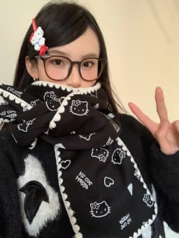 Red Cute Kitten Scarf For Women 2025 New Winter Korean Style Atmosphere Warm Scarf
