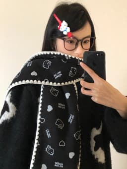 Red Cute Kitten Scarf For Women 2025 New Winter Korean Style Atmosphere Warm Scarf