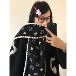 Red Cute Kitten Scarf For Women 2025 New Winter Korean Style Atmosphere Warm Scarf