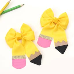 1/2Pcs Flower Pencil Bow Hair Clips Cute Sweet Back To School Ribbon Hairpins Hair Accessories For Girls Kids Daily Headwear