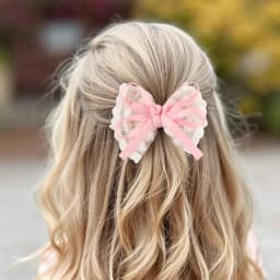 2Pcs New Flower Lace Bow Hair Clips For Girls Sweet Floral Embroidered Ribbon Hairpins Children Trendy Headwear Hair Accessories