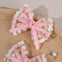2Pcs New Flower Lace Bow Hair Clips For Girls Sweet Floral Embroidered Ribbon Hairpins Children Trendy Headwear Hair Accessories