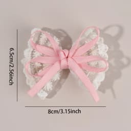 2Pcs New Flower Lace Bow Hair Clips For Girls Sweet Floral Embroidered Ribbon Hairpins Children Trendy Headwear Hair Accessories