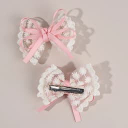 2Pcs New Flower Lace Bow Hair Clips For Girls Sweet Floral Embroidered Ribbon Hairpins Children Trendy Headwear Hair Accessories