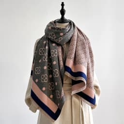 New Brand Elegance Two-Sided Print Scarf Soft Warm Fringe Pashmina Shawl Autumn and Winter Outdoor Coldproof Windproof Blanket